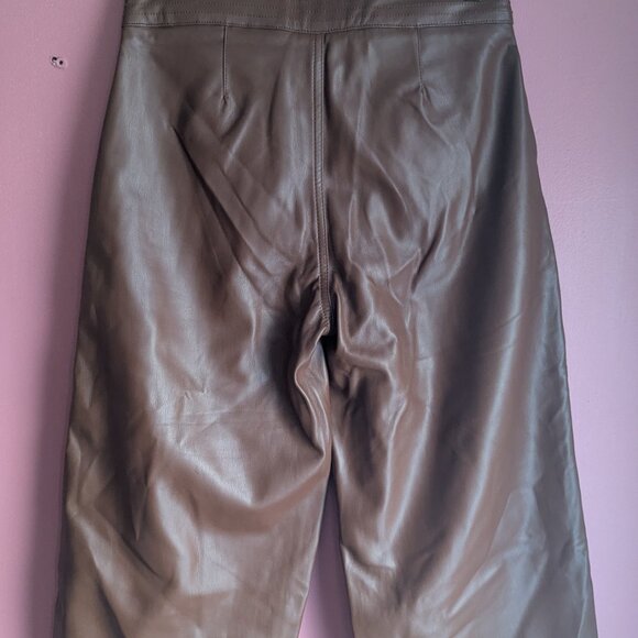 High Rise Wide Leg Vegan Leather Pant - Picture 2 of 6